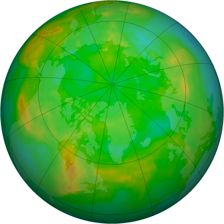 Arctic ozone map for 03 July 1986